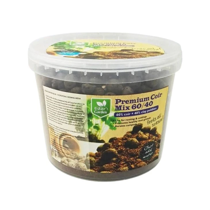 Premium Coir Melanje 60% Coir ak 40% Clay Pebbles